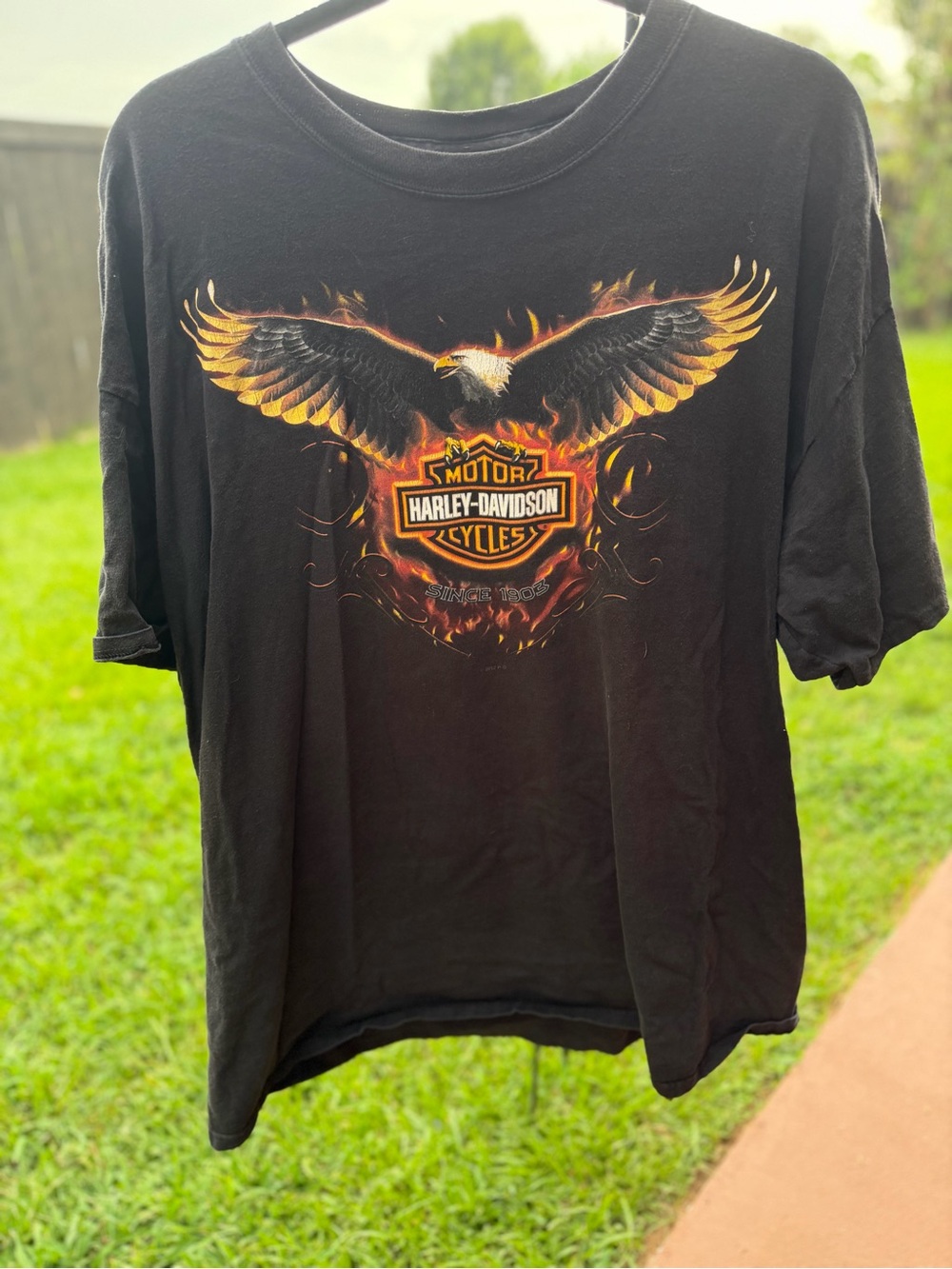 Harley-Davidson Brandon FL Eagle Flames Dealer Tee 2XL